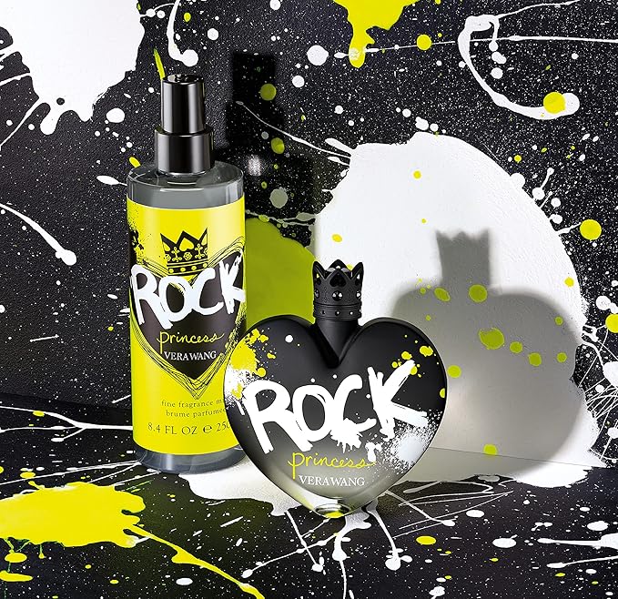 Vera Wang Rock Princess Body Mist 8 fl oz (Pack of 1), Notes of Peach, Jasmine, and Vanilla, Women's Fragrance, Long Lasting, Everyday Fragrance