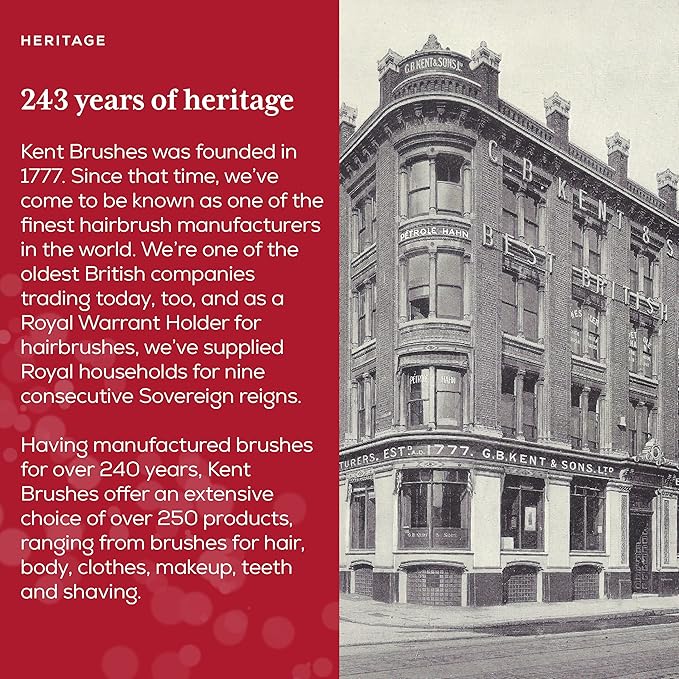 Kent 12T G Wide Tooth Detangling Comb - Handmade Pocket Comb for Thick, Curly, Wavy Hair - Large Tooth Hair and Beard Grooming Comb, Saw-Cut and Hand Polished