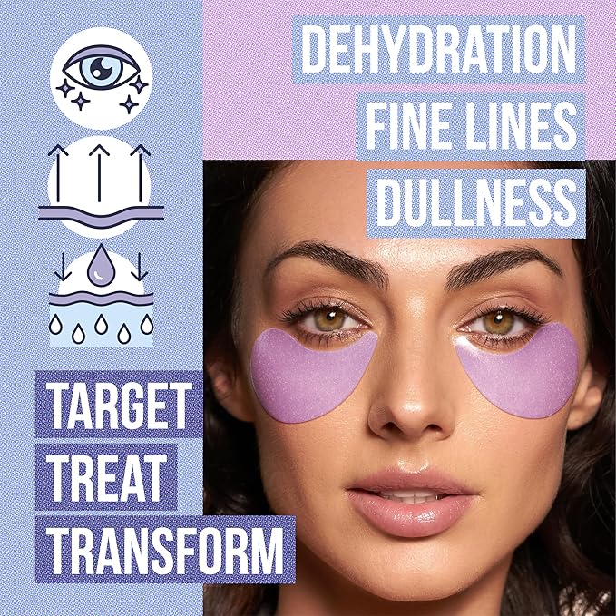 DIAMOND GAZE Under Eye Patches 28 Pairs, Rejuvenate Eye Area, Soothing Hydrate Brighten Skin, Plumps Fine Lines, Hydrogel Eye Mask with Retinol, Niacinamide and Polyglutamic Acid, Eye Gel Pads