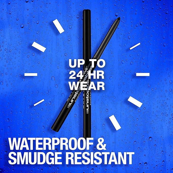 Maybelline Unstoppable Waterproof Mechanical Blue Eyeliner Pencil, Easy to Apply, Smooth Glide, Up to 24 Hour Wear, Sapphire, Pack of 2
